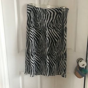 Express Black and White Zebra Pencil Skirt